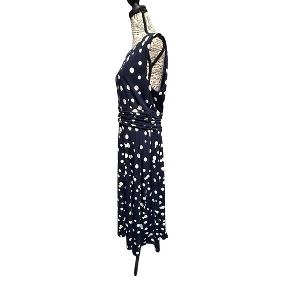 Jessica Howard Dress, Polka Dot, Size 12 Ruched Detail. Excellent Condition! - Picture 4 of 7